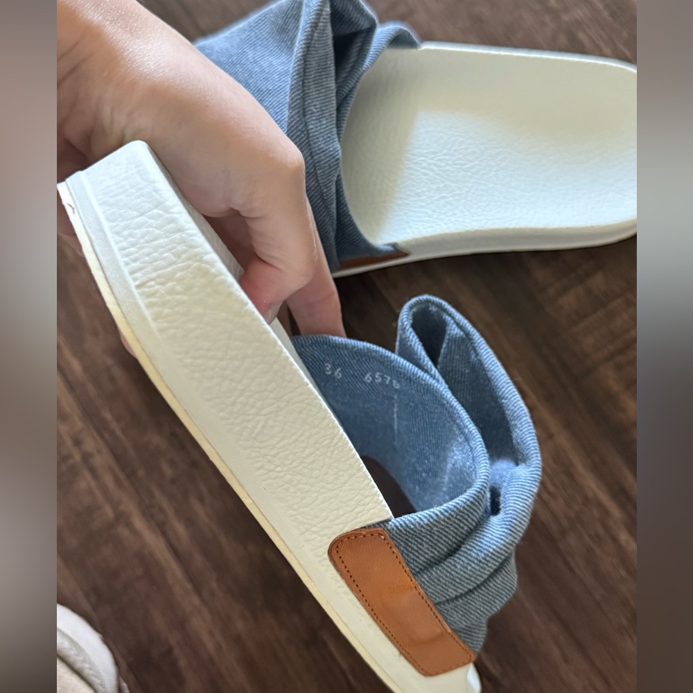 Robert Clergerie Paris Wendy Denim Pool Sandals Women’s US 6/6.5 Designer Slides - Picture 11 of 13